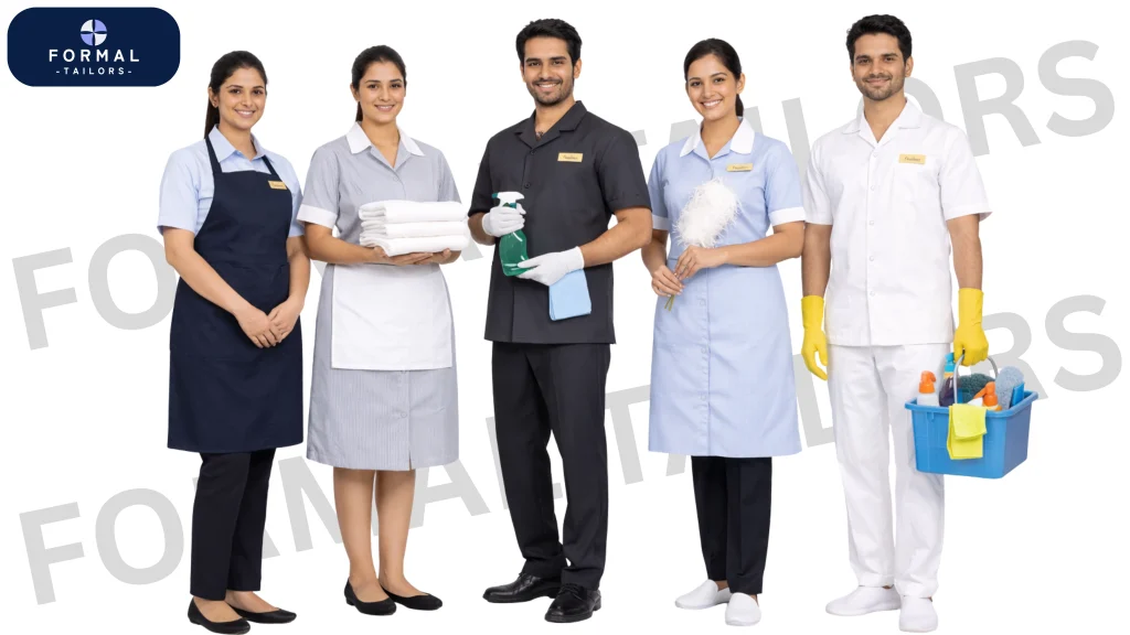 Durable housekeeping and hospitality service uniforms for hotels in Karnataka. Durable housekeeping and hospitality service uniforms for hotels in Karnataka.