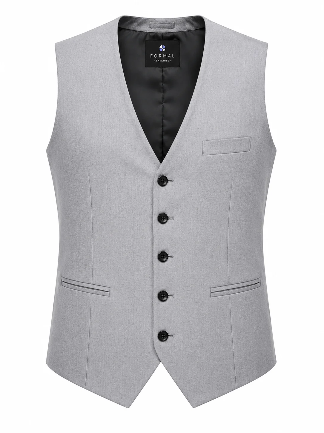 Light Gray Men’s Waistcoat | Large Size | Formal Tailors Light gray men’s corporate waistcoat in Large size with tailored fit and premium fabric