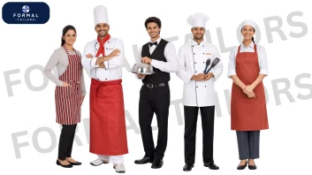 Professional chef coats and aprons manufactured for luxury resorts in Coorg and Mangalore. Restaurant chef uniforms and kitchen wear Bangalore